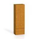 Holzspind S5 mit Ablagefächern, 6 Fächer, 1700 x 600 x 420 mm, Zylinderschloss, Kirsche