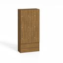 Holzspind S5 mit Ablagefächern, 9 Fächer, 1700 x 900 x 420 mm, Zylinderschloss, Nussbaum