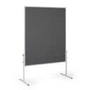 Informační a moderační tabule, 1200 x 1500 mm, textilní, šedá, nesklopná