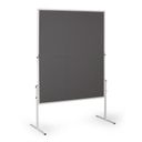 Informační a moderační tabule, 1200 x 1500 mm, textilní, šedá, sklopná