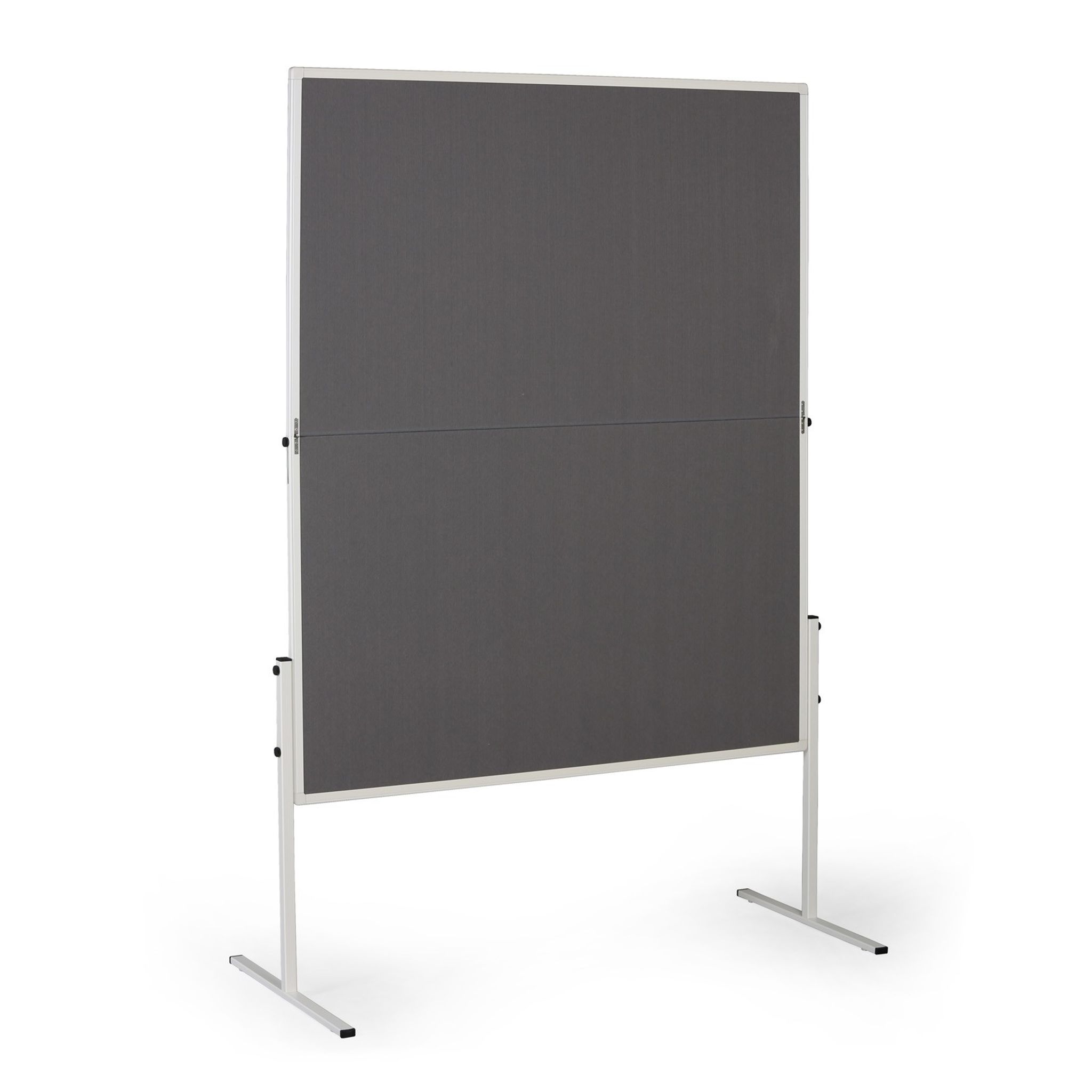 Informační a moderační tabule, 1200 x 1500 mm, textilní, šedá, sklopná