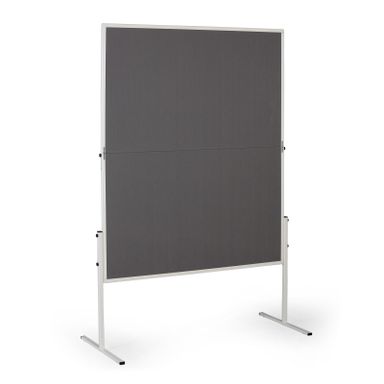 Informační a moderační tabule, 1200 x 1500 mm, textilní, šedá, sklopná