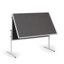 Informační a moderační tabule, 1200 x 1500 mm, textilní, šedá, sklopná
