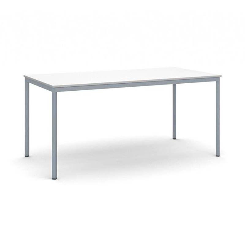 Fotografia produktu: Jedálenský stôl, 160x80 cm, tmavo sivá podnož, biela
