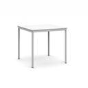Jedálenský stôl, 800 x 800 mm, doska biela, podnož sv. sivá