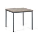 Jedálenský stôl TRIVIA, tmavo sivá podnož, 800 x 800 mm, dub prírodný