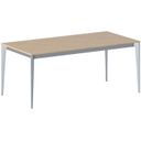 Jednací kancelářský stůl PRIMO ACTION, 180x90 cm, šedostříbrná podnož, buk