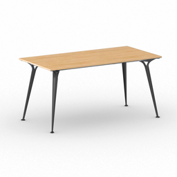Jednací kancelářský stůl PRIMO ALFA, 160x80 cm, černá podnož, buk