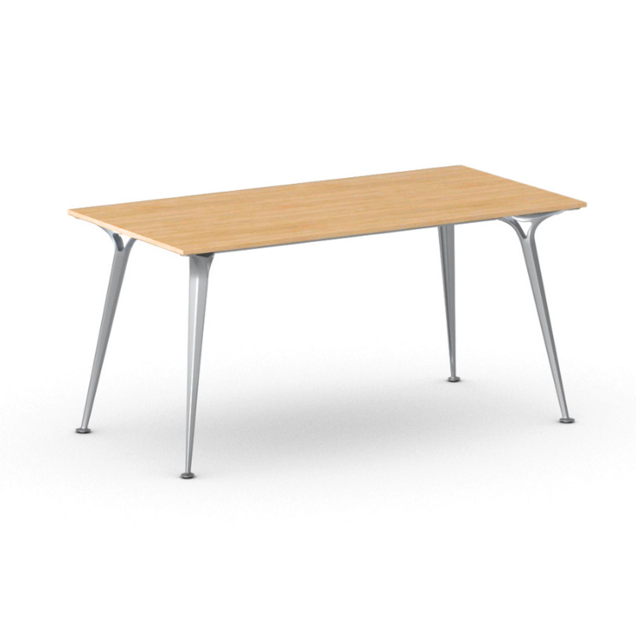 Jednací kancelářský stůl PRIMO ALFA, 160x80 cm, šedostříbrná podnož, buk
