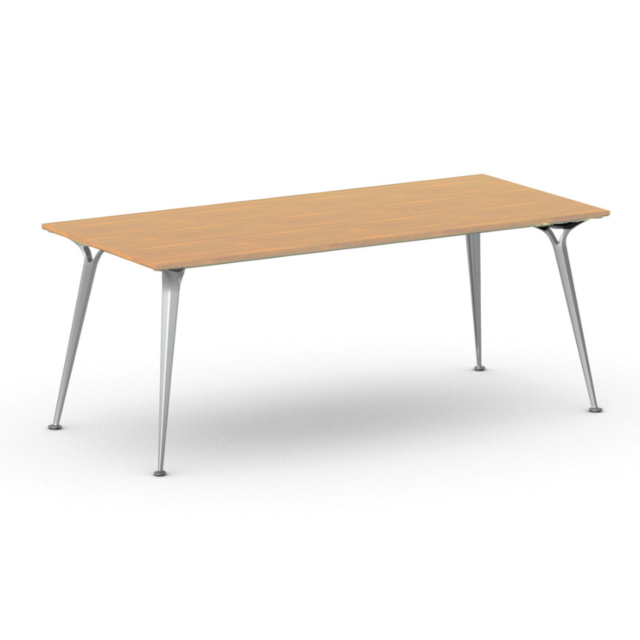 Jednací kancelářský stůl PRIMO ALFA, 200x90 cm, šedostříbrná podnož, buk