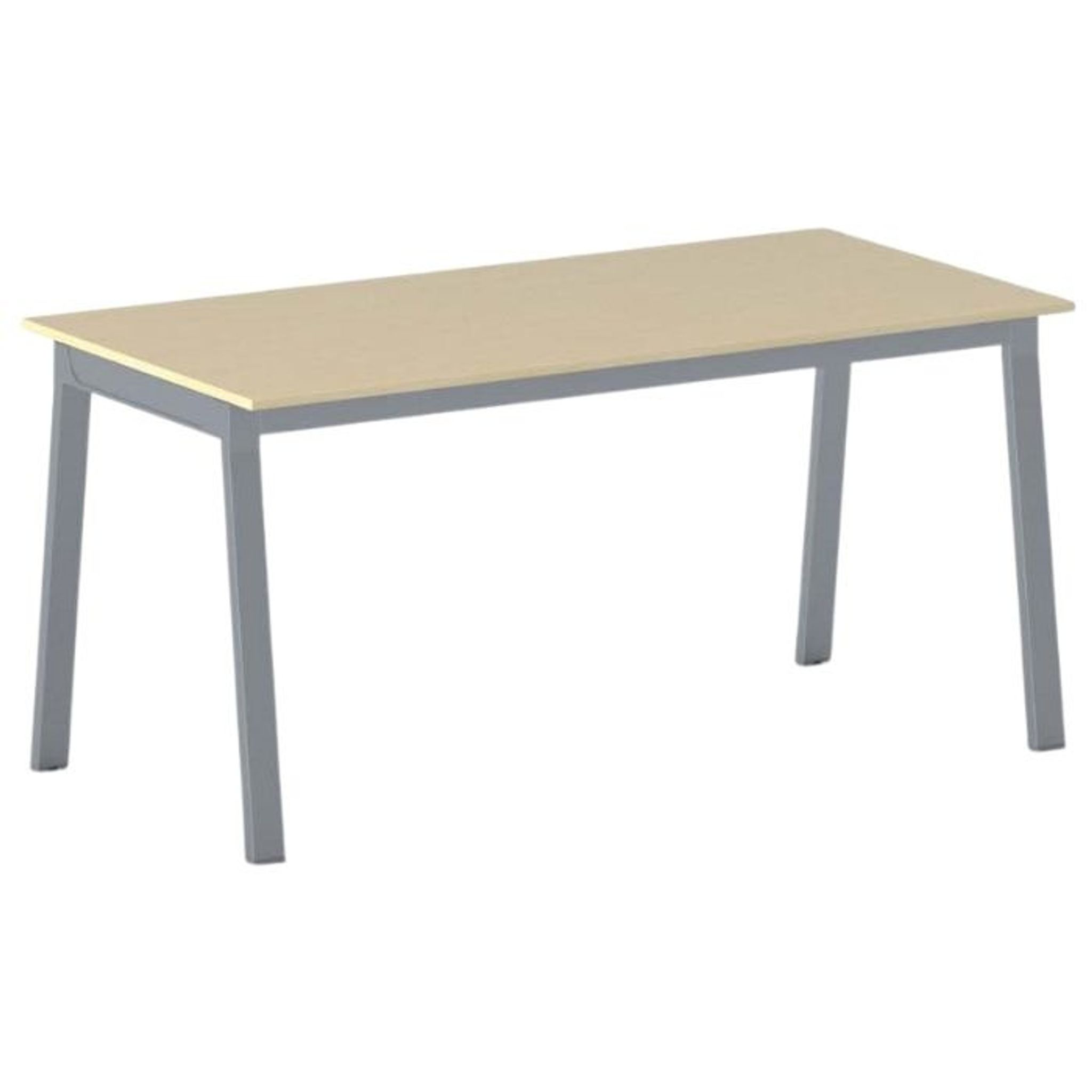 Jednací kancelářský stůl PRIMO BASIC, 160x80 cm, šedostříbrná podnož, bříza