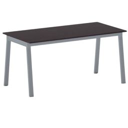 Jednací kancelářský stůl PRIMO BASIC, 160x80 cm, šedostříbrná podnož, wenge