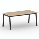 Jednací kancelářský stůl PRIMO BASIC, 180x90 cm, černá podnož, buk