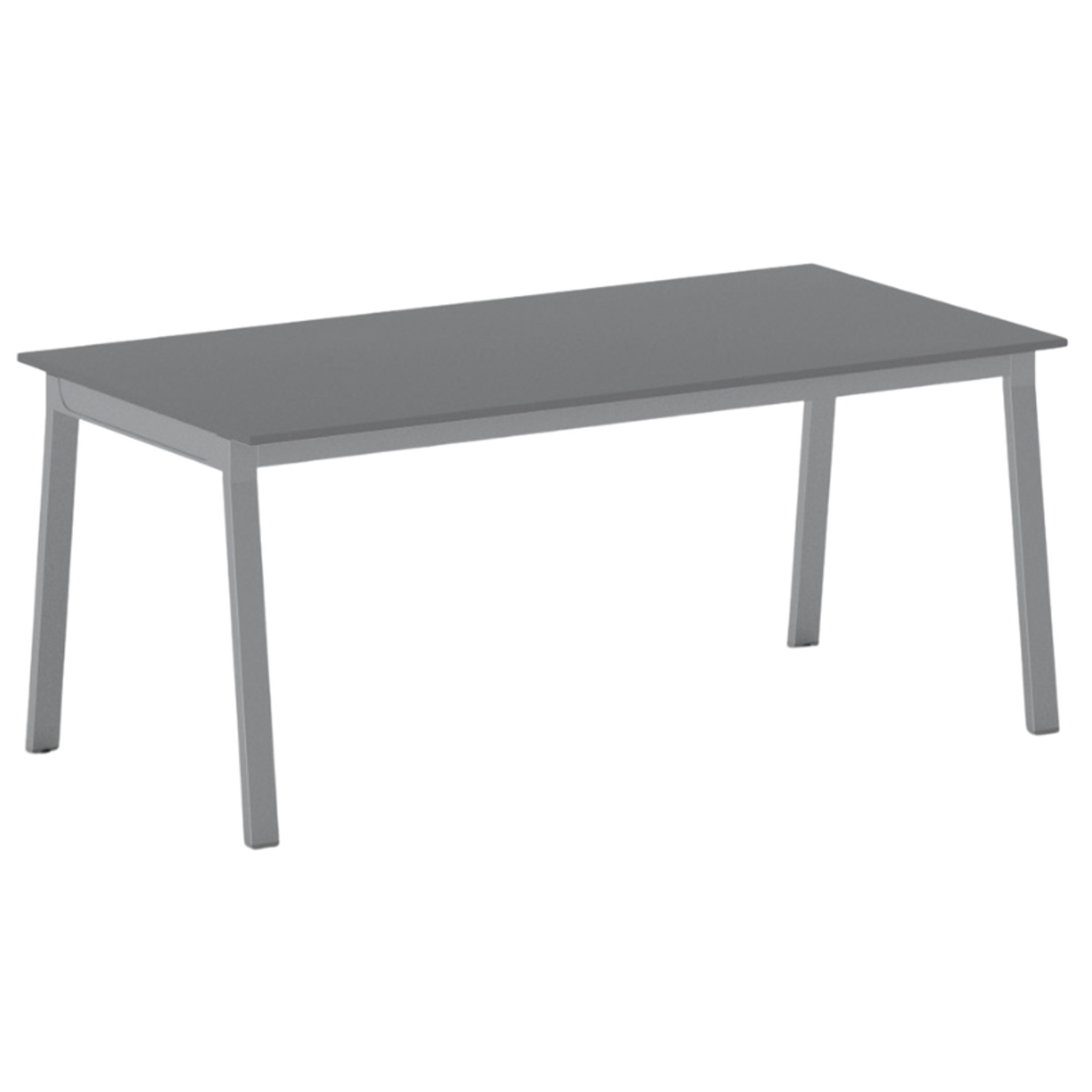 Jednací kancelářský stůl PRIMO BASIC, 180x90 cm, šedostříbrná podnož, grafit