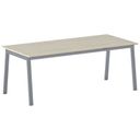 Jednací kancelářský stůl PRIMO BASIC, 200x90 cm, šedostříbrná podnož, dub přírodní