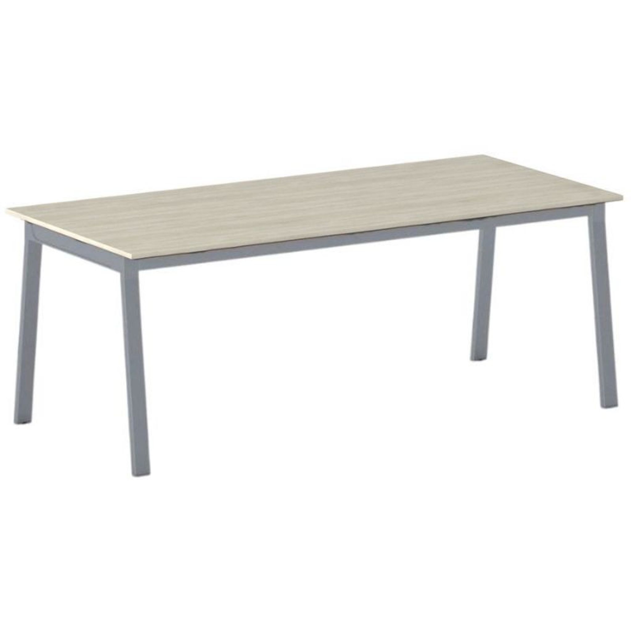 Jednací kancelářský stůl PRIMO BASIC, 200x90 cm, šedostříbrná podnož, dub přírodní