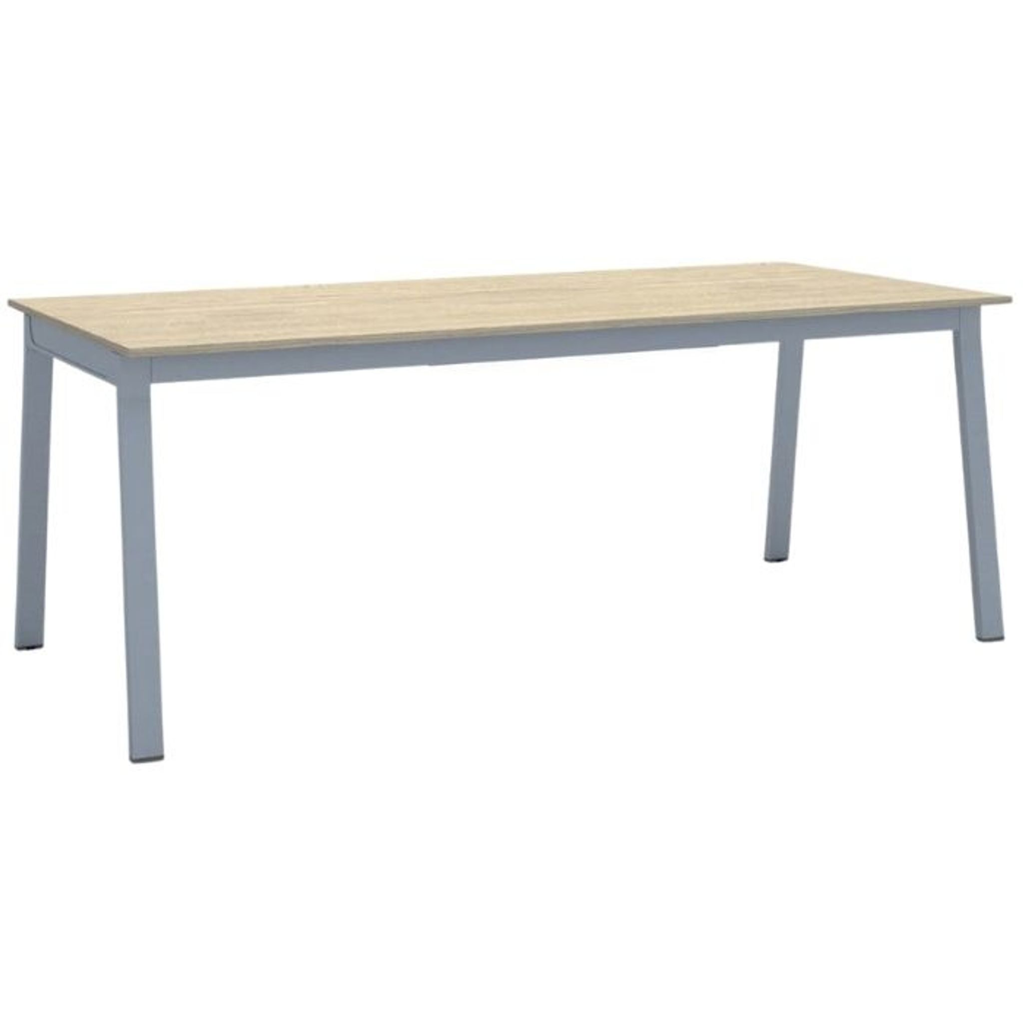 Jednací kancelářský stůl PRIMO BASIC, 200x90 cm, šedostříbrná podnož, dub přírodní