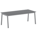 Jednací kancelářský stůl PRIMO BASIC, 200x90 cm, šedostříbrná podnož, grafit