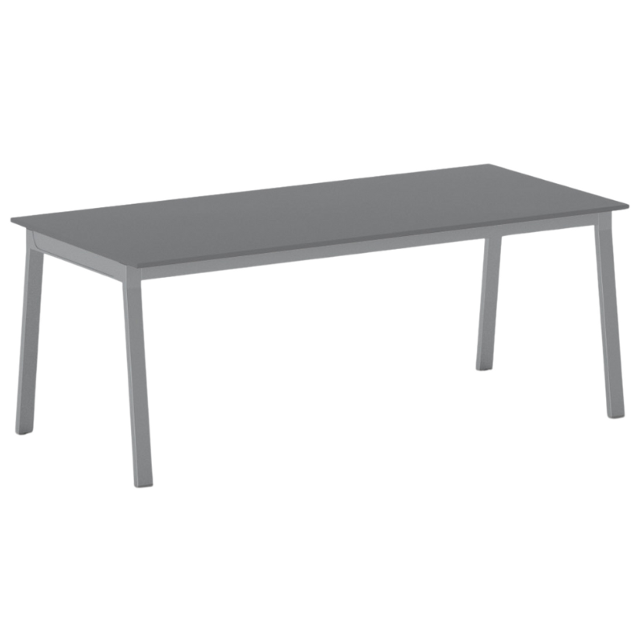 Jednací kancelářský stůl PRIMO BASIC, 200x90 cm, šedostříbrná podnož, grafit