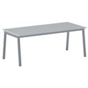 Jednací kancelářský stůl PRIMO BASIC, 200x90 cm, šedostříbrná podnož, šedá
