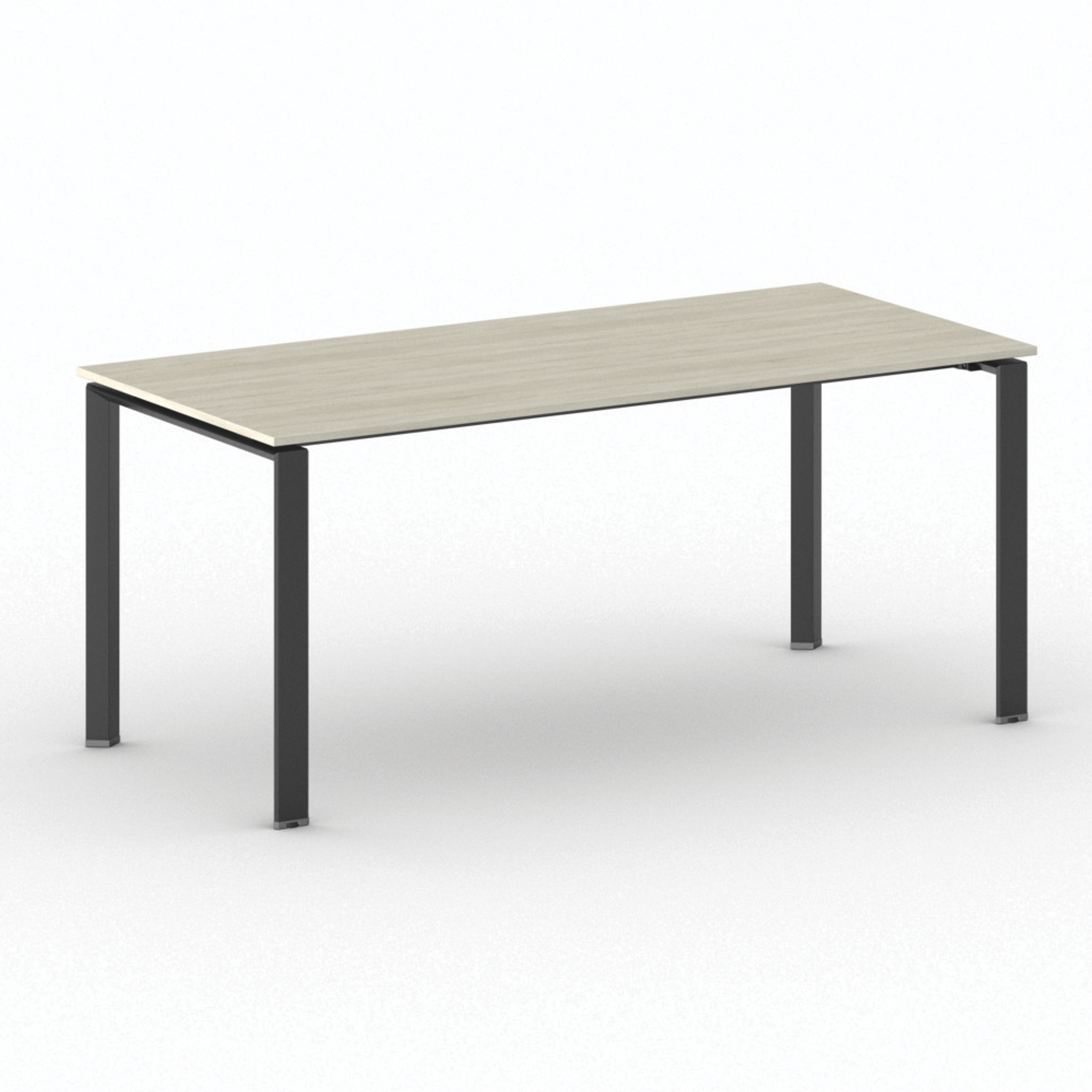 Jednací kancelářský stůl PRIMO INFINITY, 180x90 cm, černá podnož, dub přírodní
