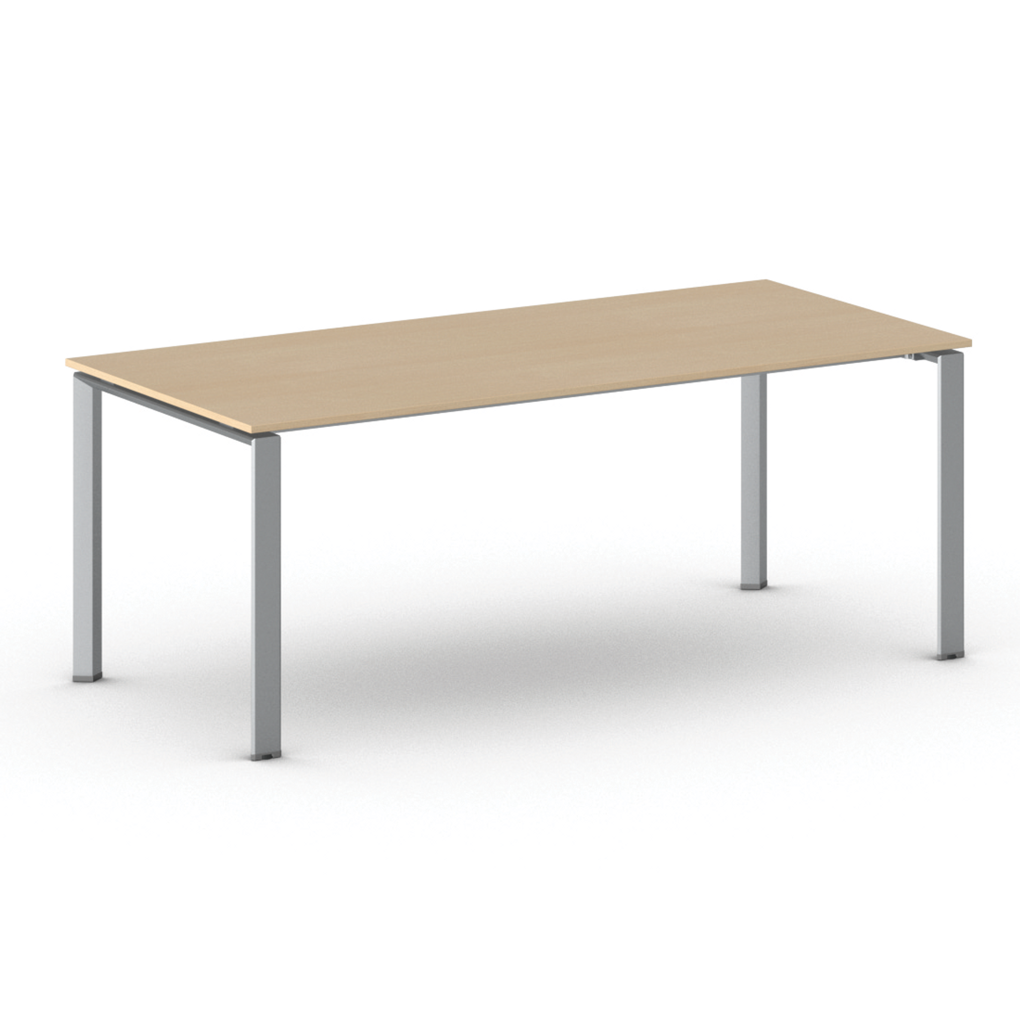 Jednací kancelářský stůl PRIMO INFINITY, 200x90 cm, šedostříbrná podnož, buk