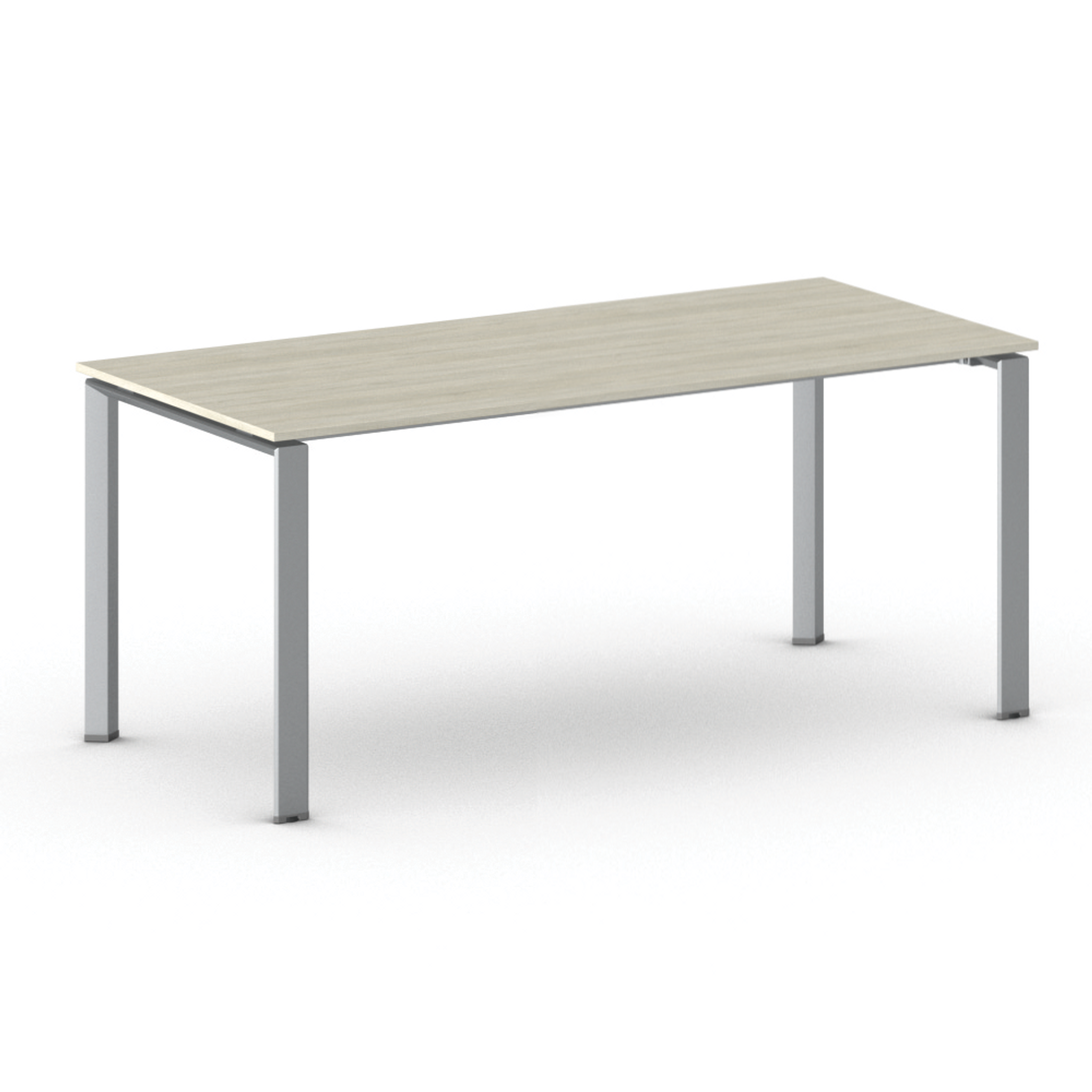 Jednací kancelářský stůl PRIMO INFINITY, 200x90 cm, šedostříbrná podnož, dub přírodní