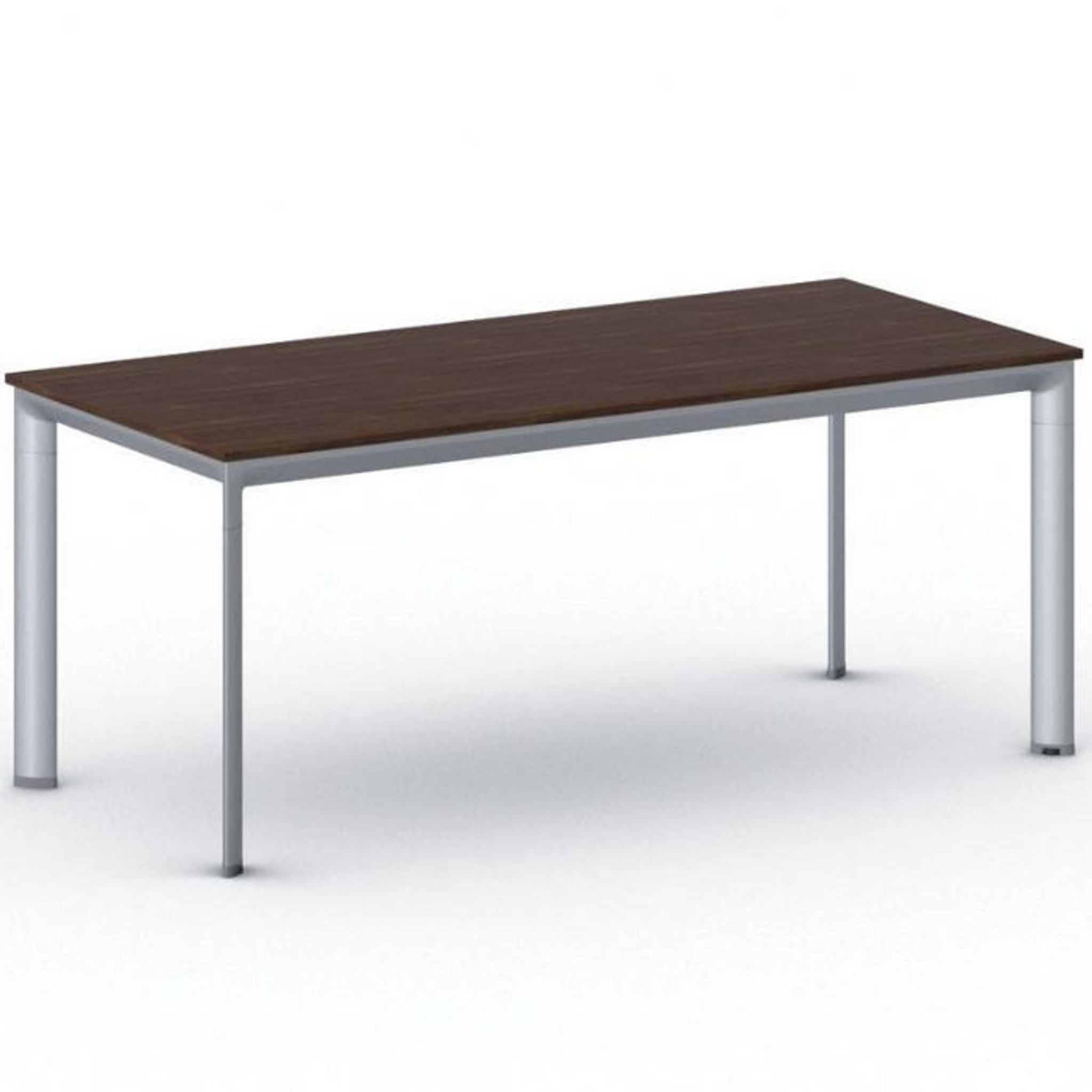 Jednací kancelářský stůl PRIMO INVITATION, 180x80 cm, šedostříbrná podnož, ořech