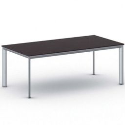 Jednací kancelářský stůl PRIMO INVITATION, 200x100 cm, šedostříbrná podnož, wenge