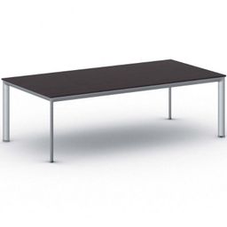 Jednací kancelářský stůl PRIMO INVITATION, 240x120 cm, šedostříbrná podnož, wenge