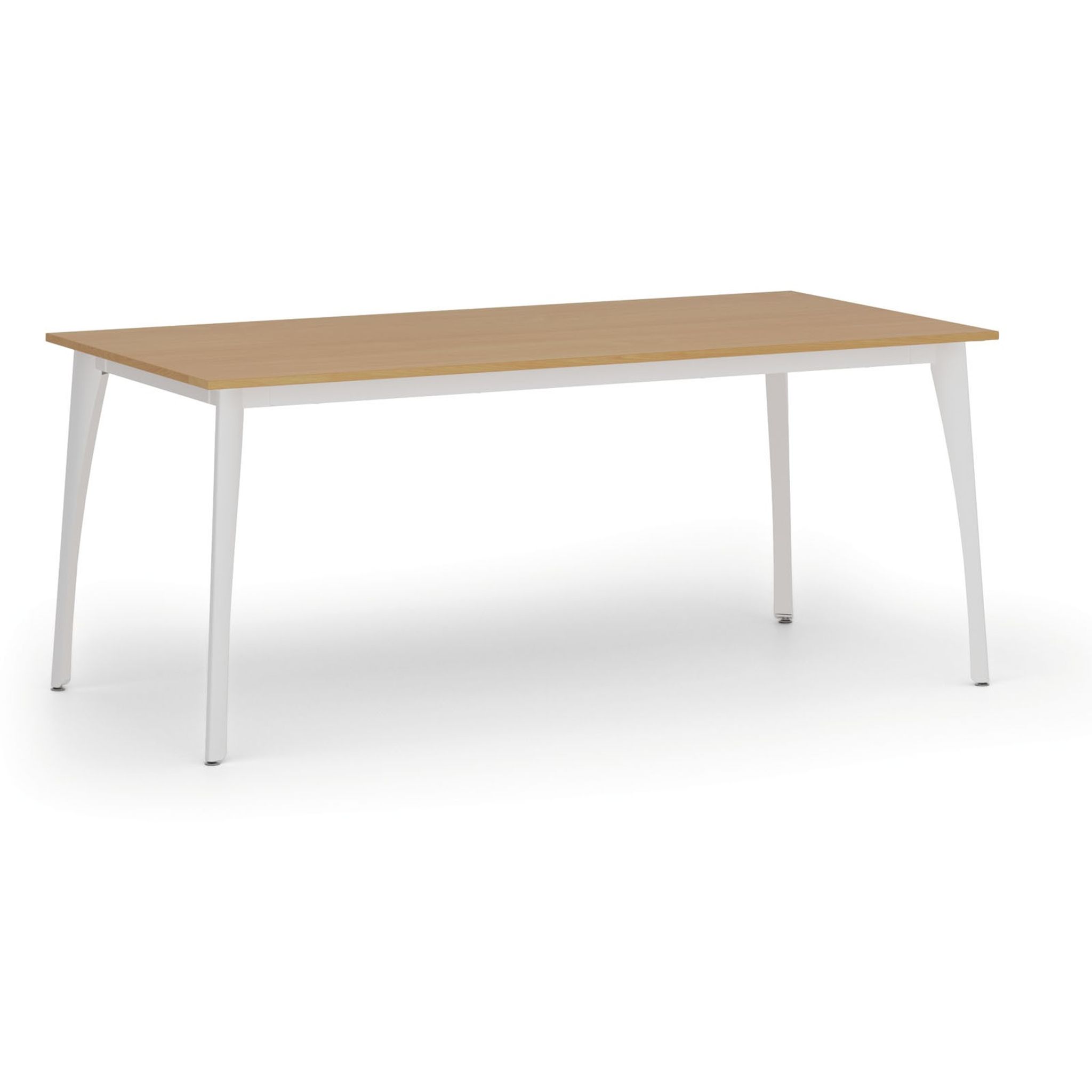 Jednací kancelářský stůl PRIMO OMEGA, 180x90 cm, bílá podnož, buk