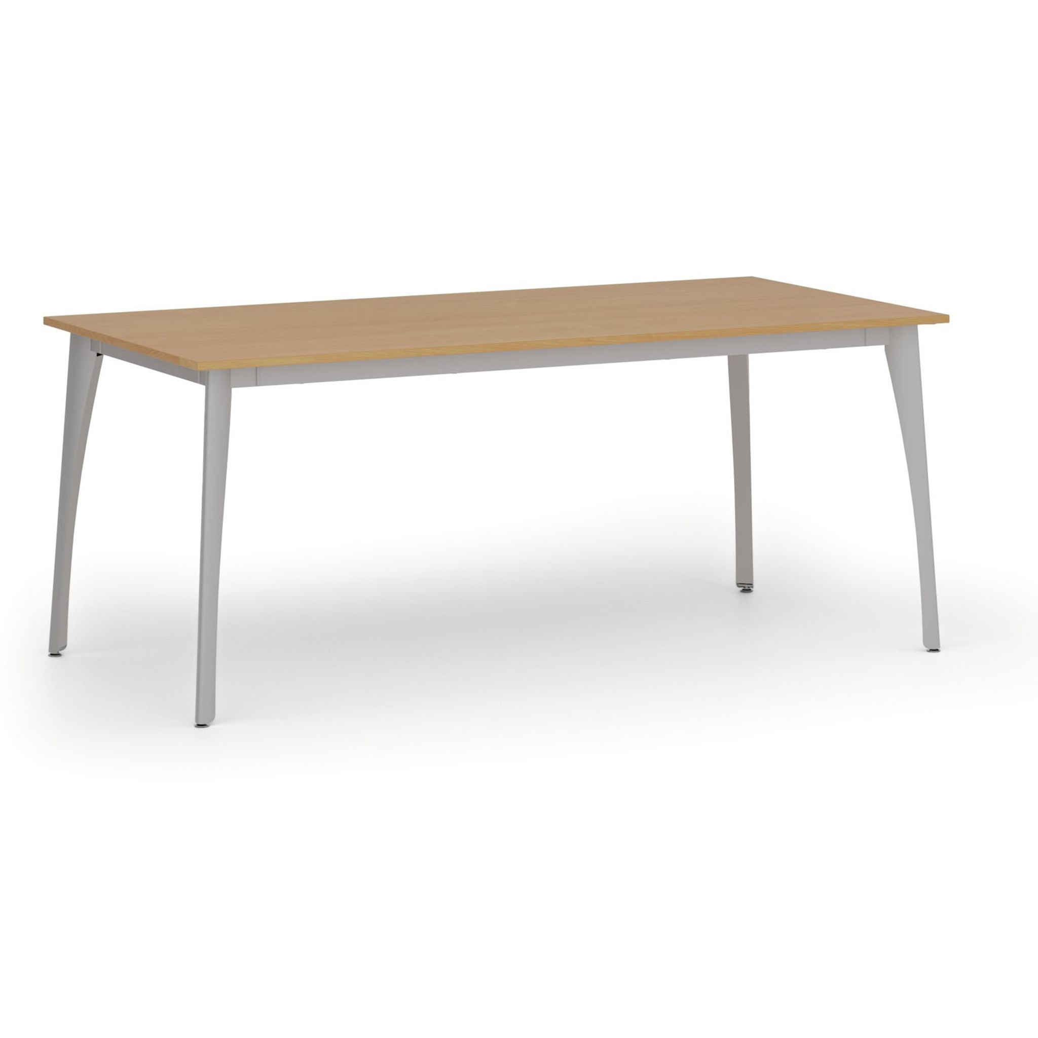 Jednací kancelářský stůl PRIMO OMEGA, 180x90 cm, šedá podnož, buk