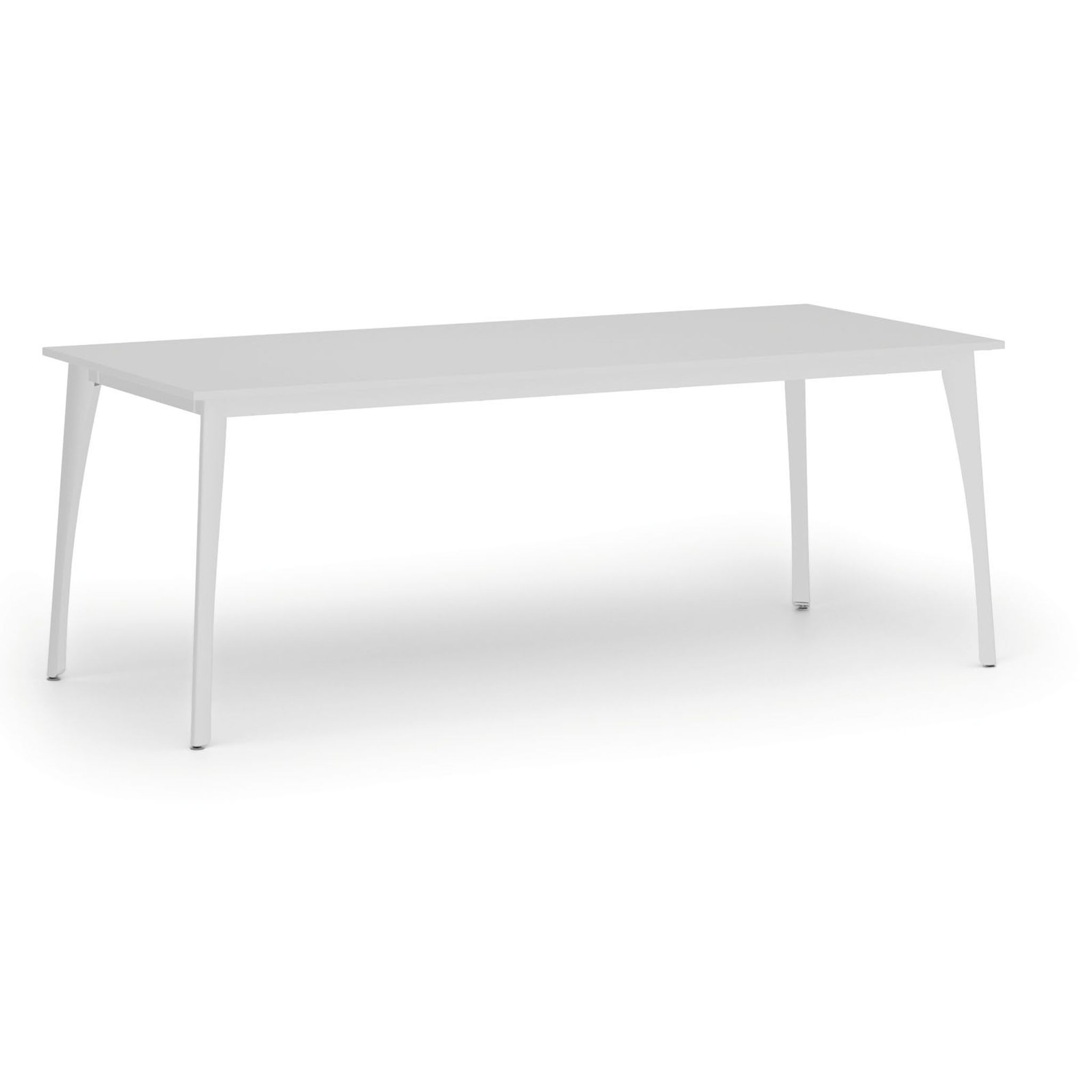 Jednací kancelářský stůl PRIMO OMEGA, 200x90 cm, bílá podnož, bílá