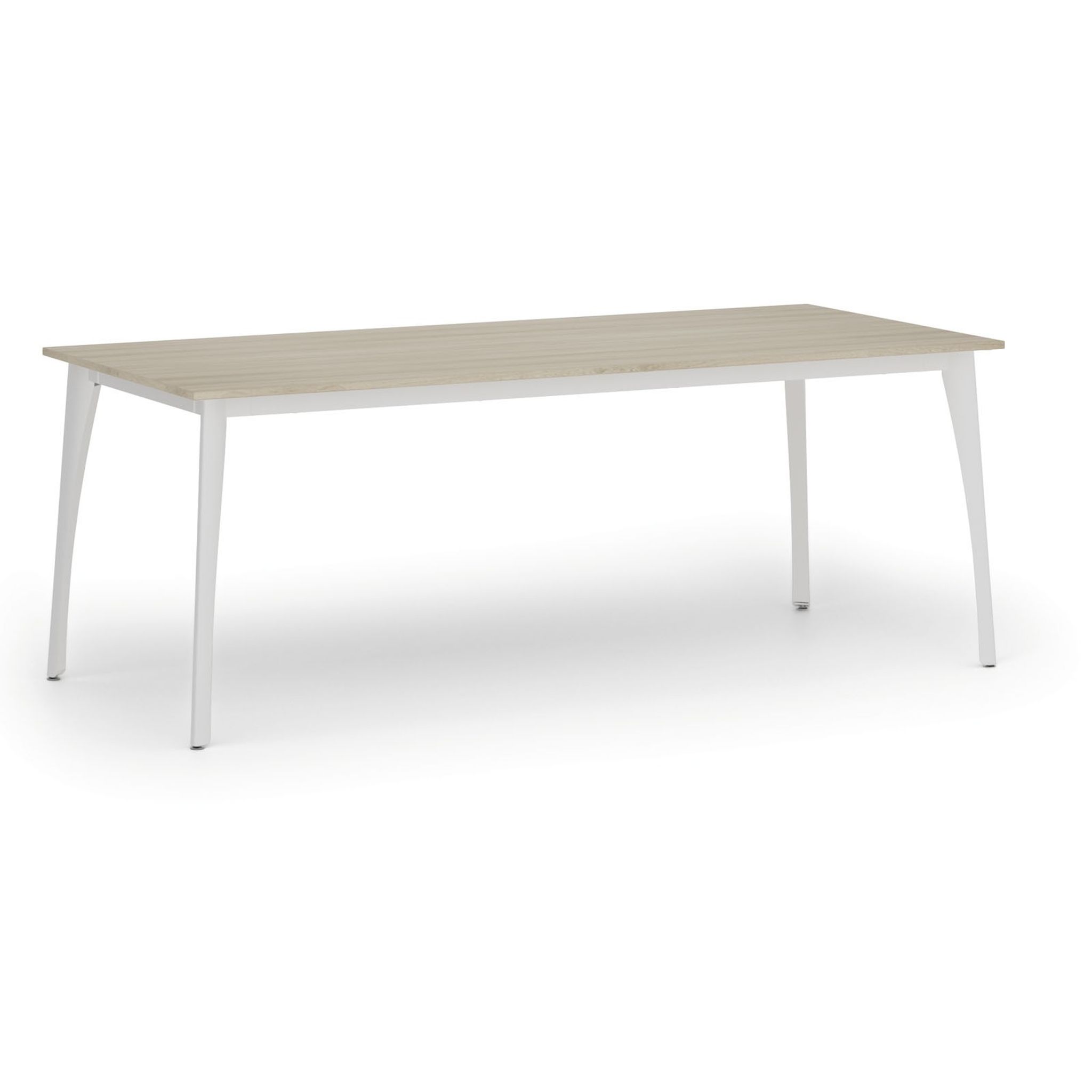 Jednací kancelářský stůl PRIMO OMEGA, 200x90 cm, bílá podnož, dub přírodní