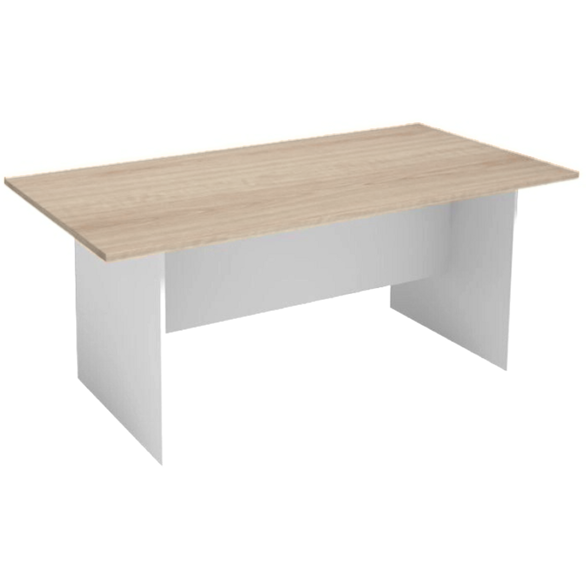 Jednací kancelářský stůl PRIMO WHITE, 180x90 cm, bílá/dub přírodní
