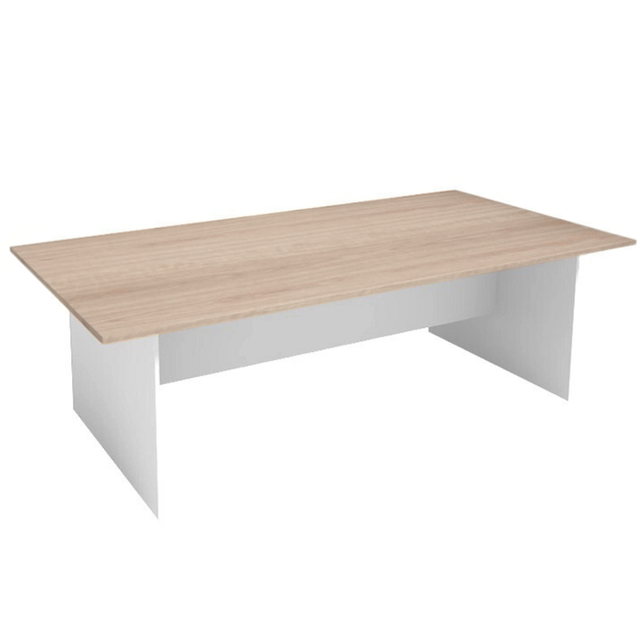 Jednací kancelářský stůl PRIMO WHITE, 240x120 cm, bílá/dub přírodní