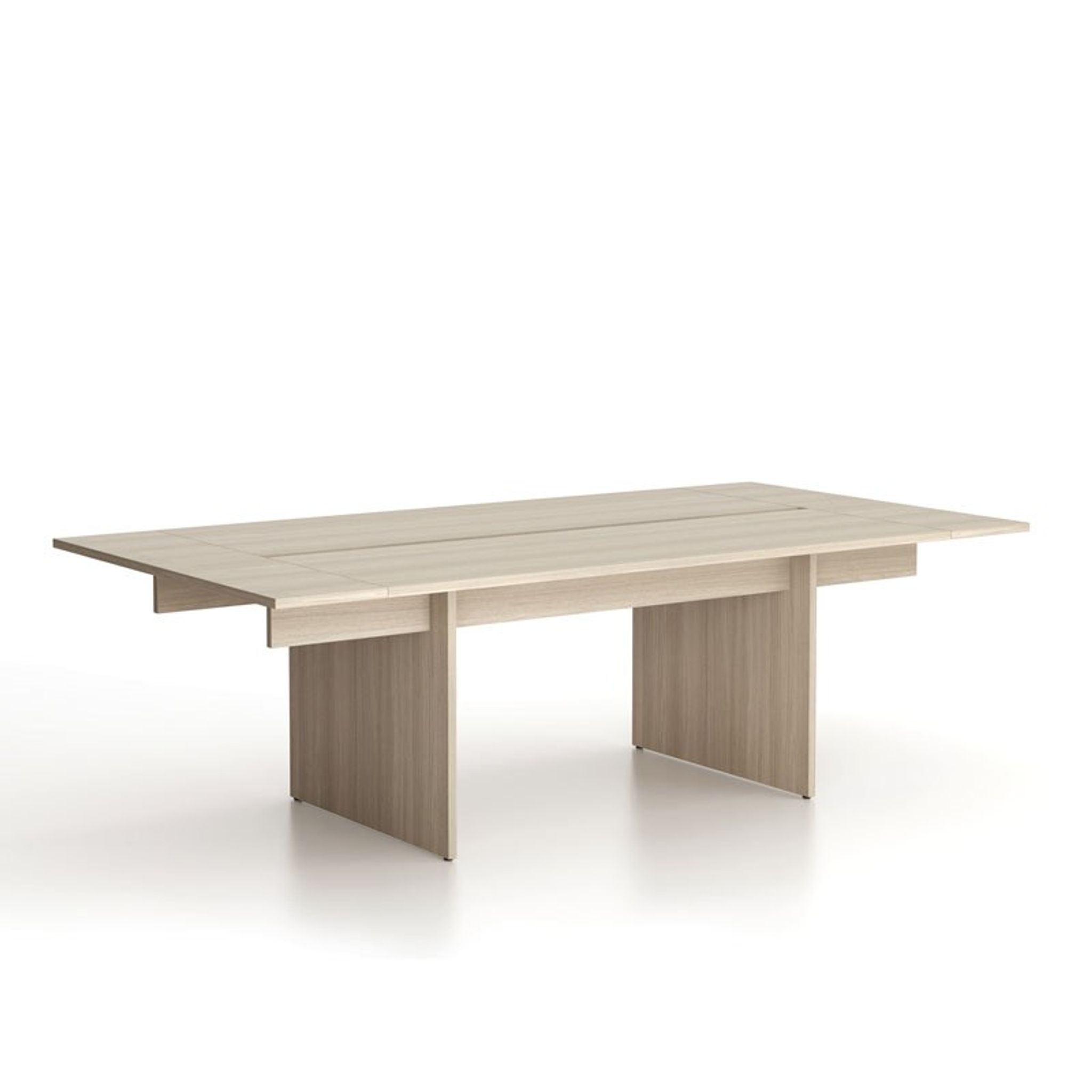 Jednací kancelářský stůl SOLID + 2x přísed, 240x125 cm, dub přírodní