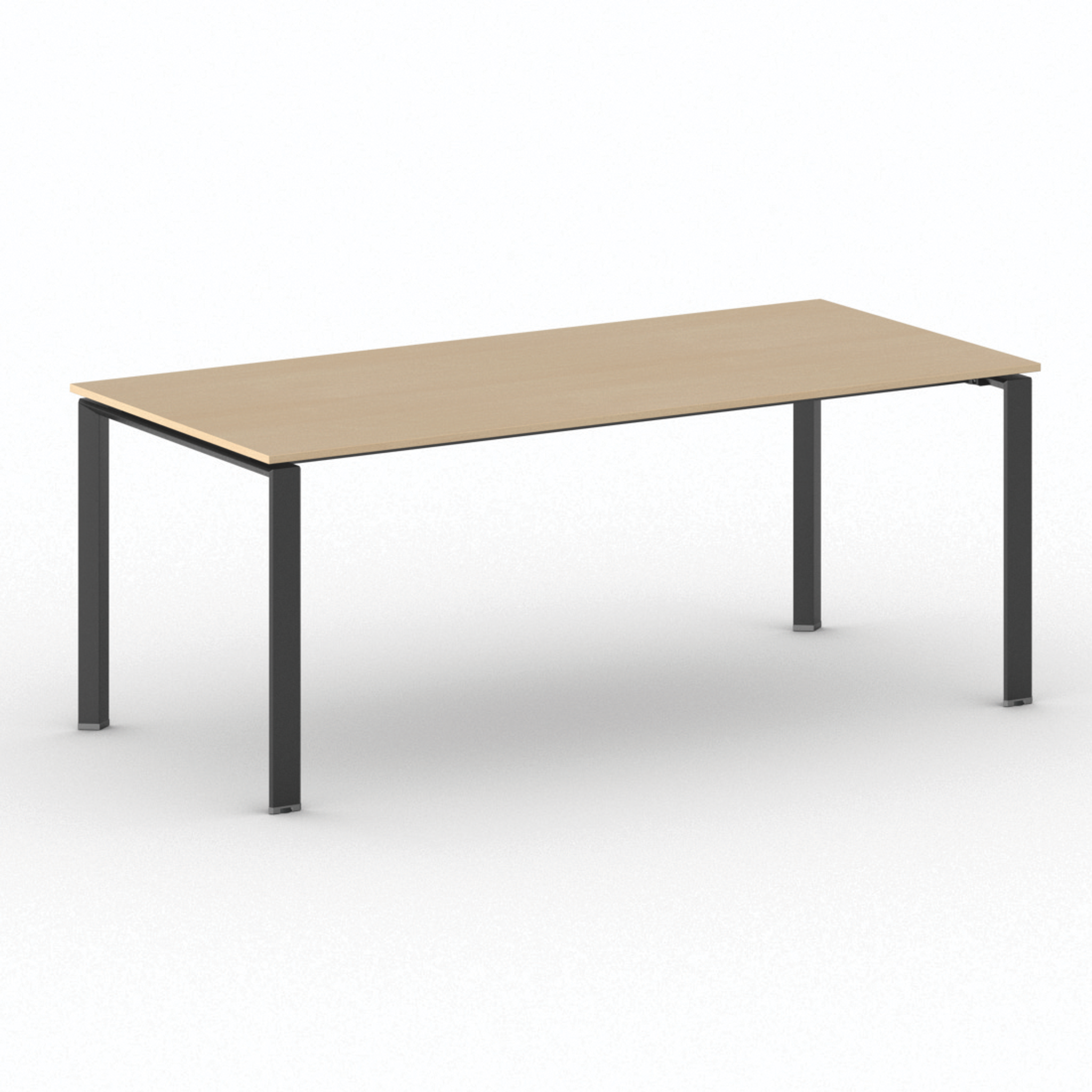 Jednací stůl INFINITY s černou podnoží 2000 x 900 x 750 mm, buk