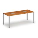 Jednací stůl PRIMO INFINITY, 200x90 cm, třešeň + 2x stolní zásuvka TYP I, stříbrná