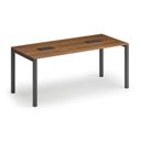 Jednací stůl PRIMO SQUARE, 180x80 cm, ořech + 2x stolní zásuvka TYP VI, černá