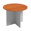Jednací stůl s kulatou deskou PRIMO GRAY, průměr 100 cm, šedá/třešeň