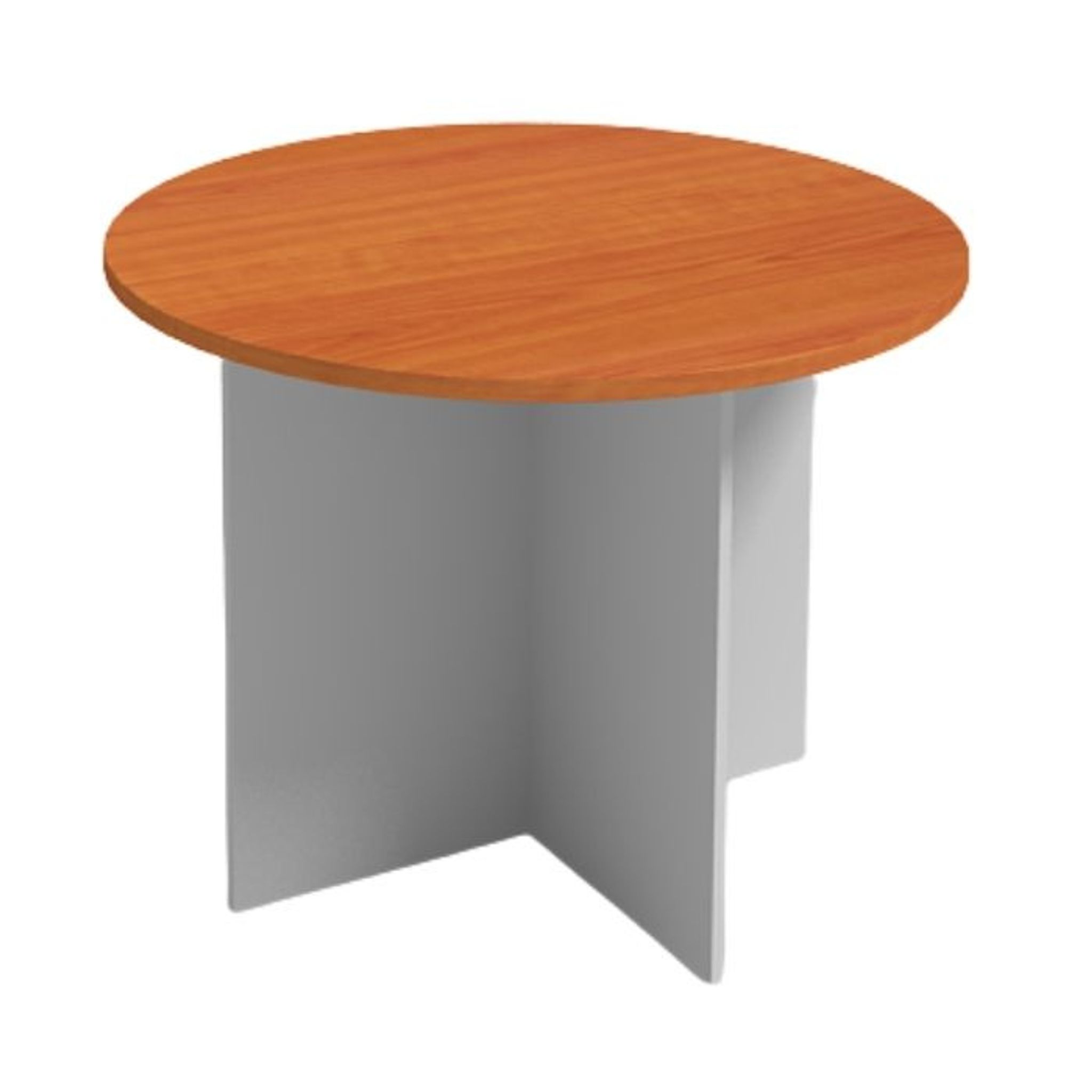 Jednací stůl s kulatou deskou PRIMO GRAY, průměr 100 cm, šedá/třešeň