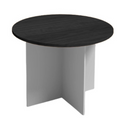 Jednací stůl s kulatou deskou PRIMO GRAY, průměr 100 cm, šedá/wenge
