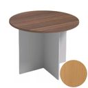 Jednací stůl s kulatou deskou PRIMO GRAY, průměr 1000 mm, šedá / buk