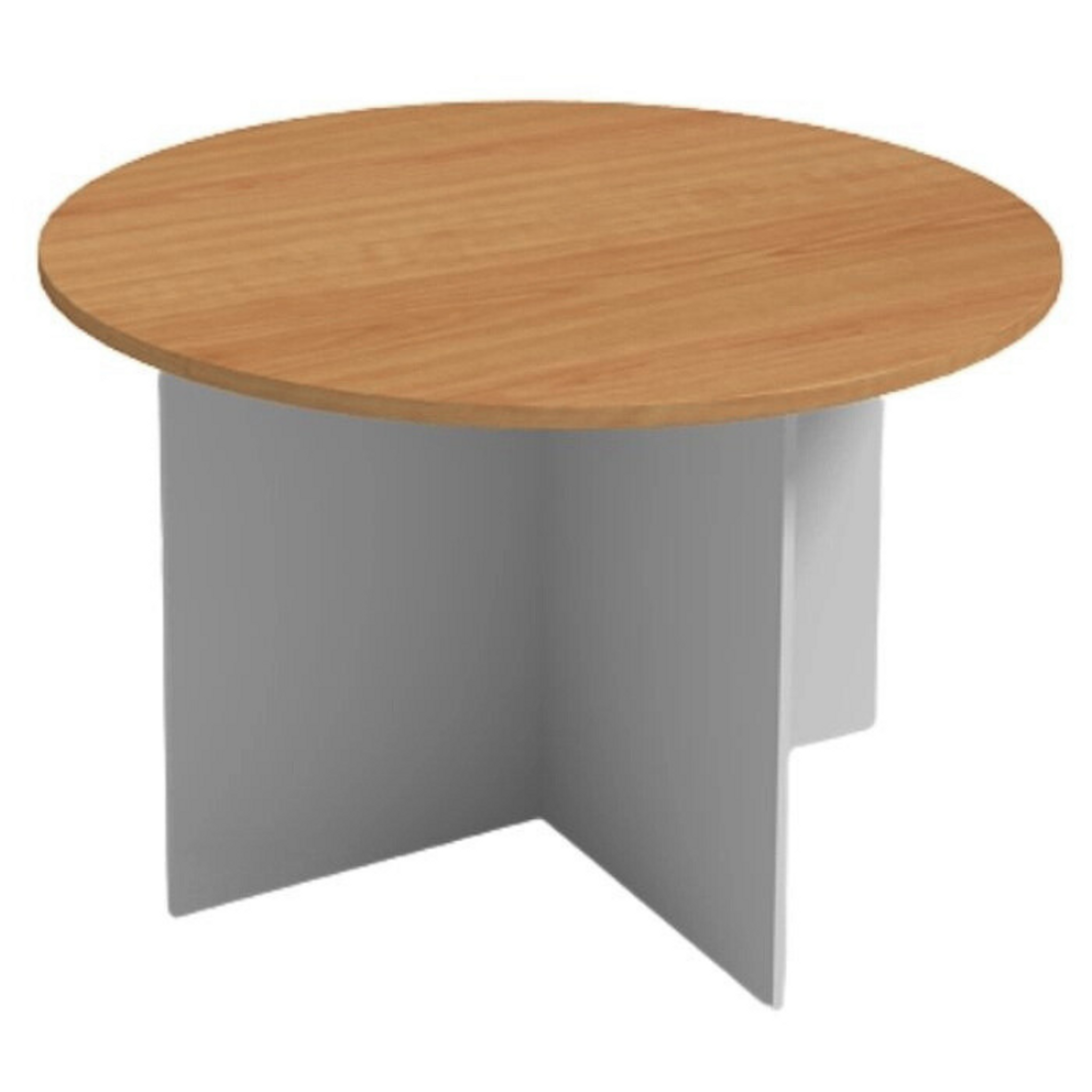 Jednací stůl s kulatou deskou PRIMO GRAY, průměr 120 cm, šedá/buk