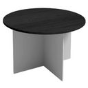 Jednací stůl s kulatou deskou PRIMO GRAY, průměr 120 cm, šedá/wenge