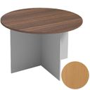Jednací stůl s kulatou deskou PRIMO GRAY, průměr 1200 mm, šedá / buk