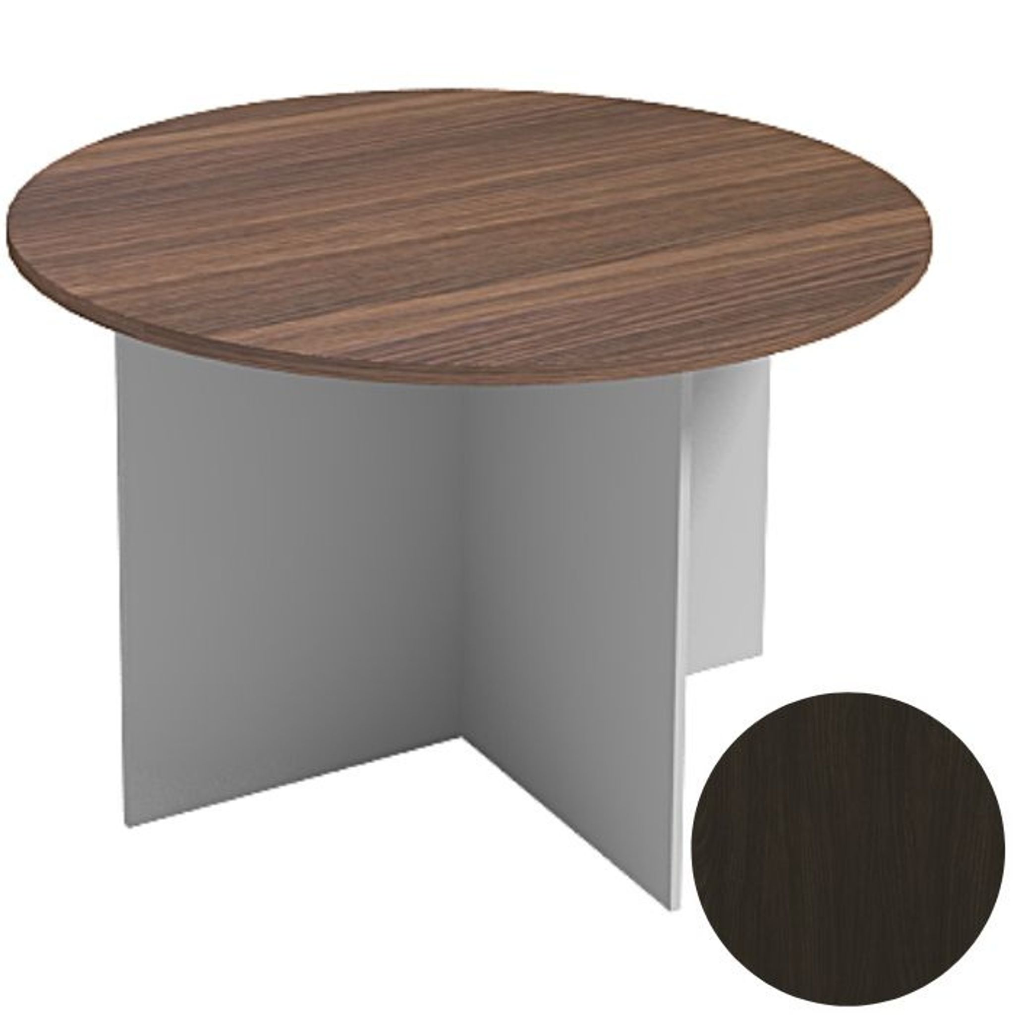 Jednací stůl s kulatou deskou PRIMO GRAY, průměr 1200 mm, šedá / wenge
