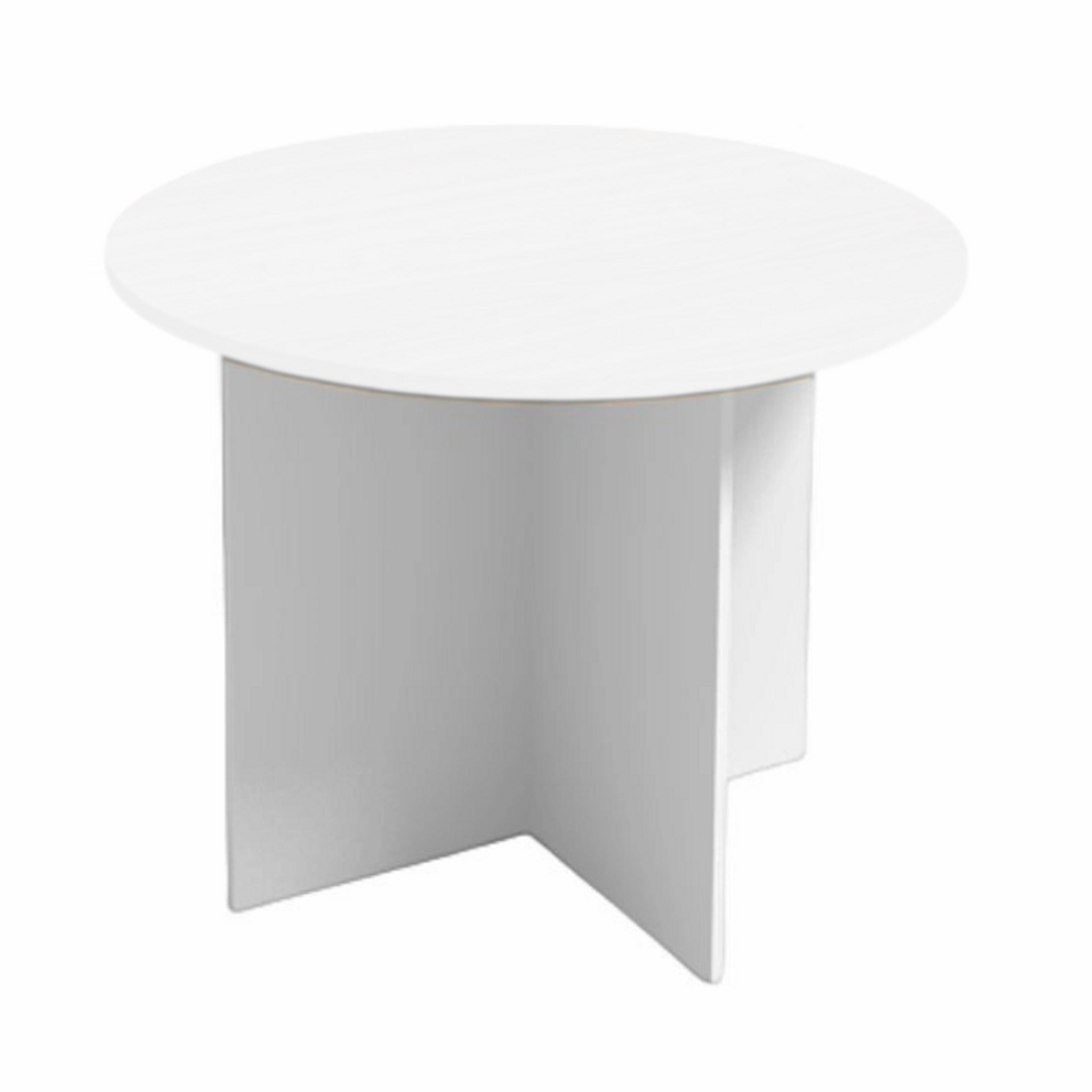 Jednací stůl s kulatou deskou PRIMO WHITE, průměr 100 cm, bílá