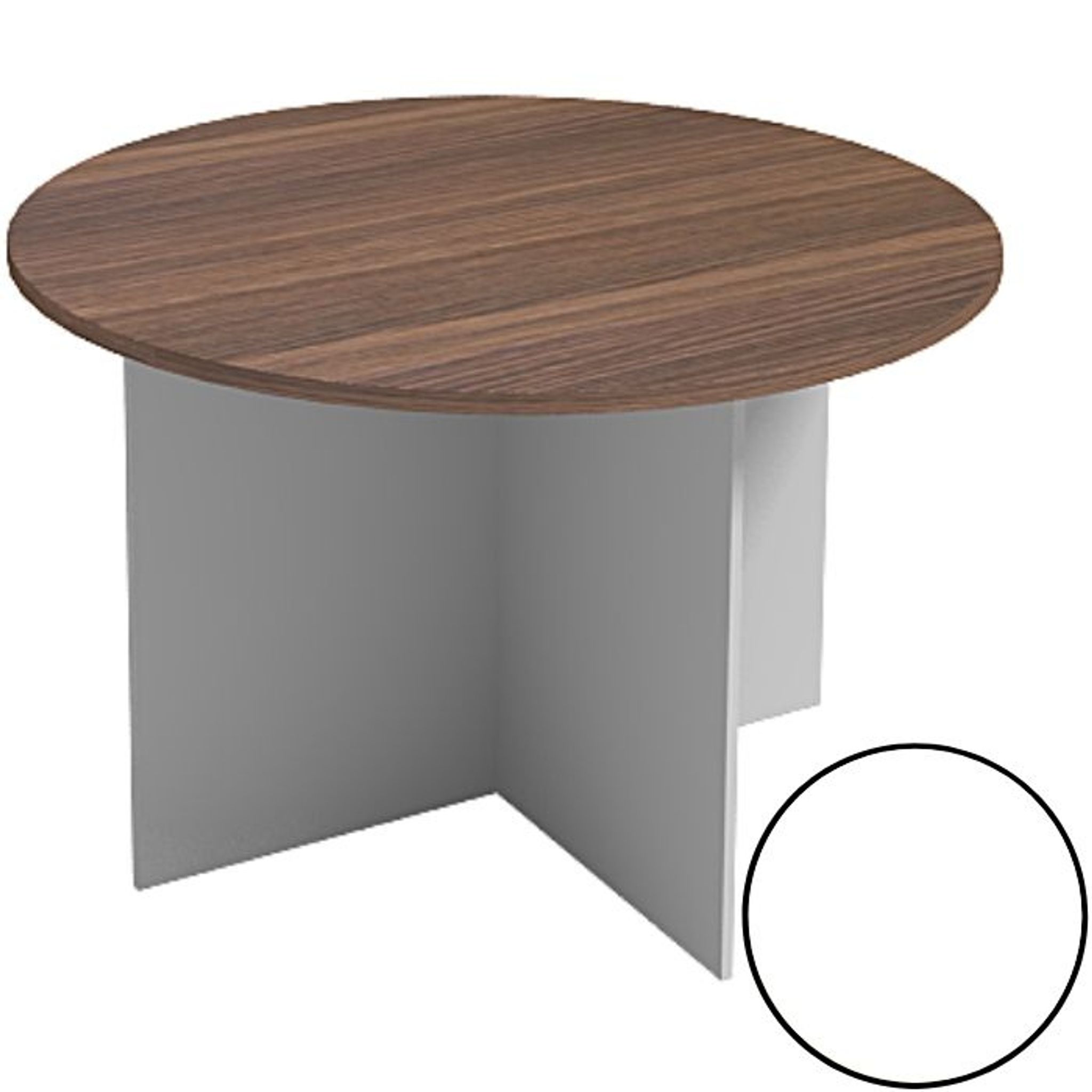 Jednací stůl s kulatou deskou PRIMO WHITE, průměr 1200 mm, bílá